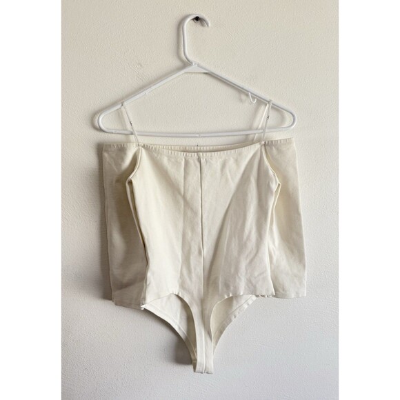 Lulus Off The Shoulder Stretch Bodysuit Women Size M Ivory White *Flaw - Picture 3 of 11